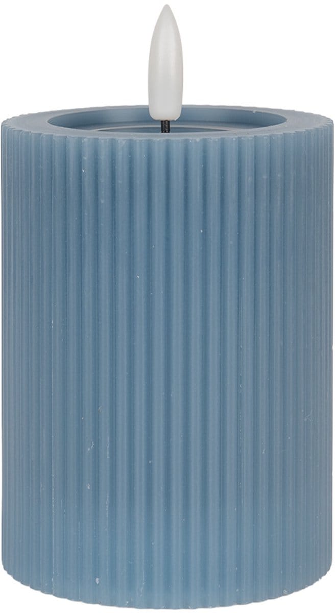 Clayre & Eef LED Kaars 8x13 cm Blauw Wax
