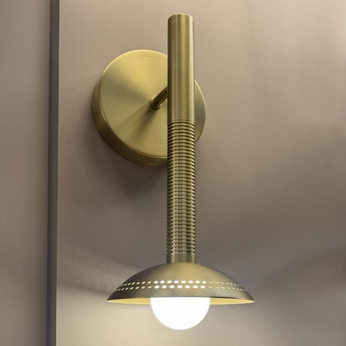 Elstead LED wandlamp Arden, goudkleurig, hoogte 36 cm, metaal, dimbaar