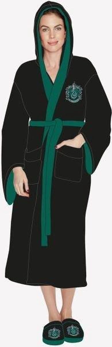 Zachte fleece badjas - Harry Potter: Slytherin / Zwadderich - Dames One size