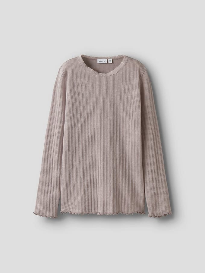 NAME IT - NKFWOSSA WO/SI RIB LS TOP - Meisjes - Blouses