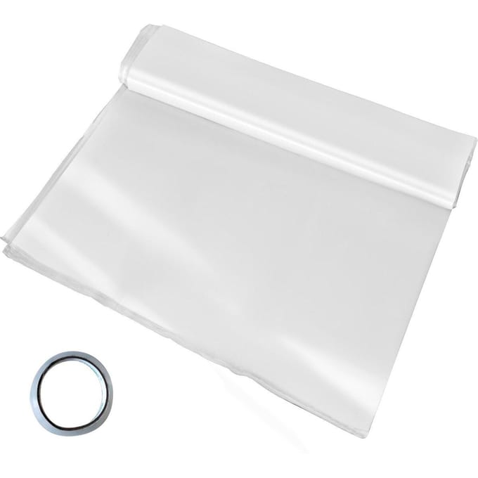 Kasfolie 12 x 25 ft, Kas Polyethyleenfolie 6 Mil Dikte, Kas Plastic Kas Heldere Plastic Folie UV-bestendig, Polyethyleen