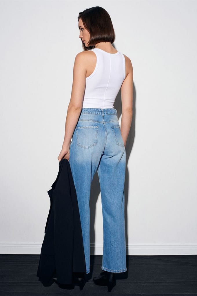 Dames Hoge Taille Rechte Jeans