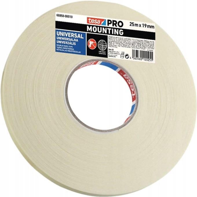 Tesa PRO Montagetape Universeel 19mm x 25m - Sterk & Binnen