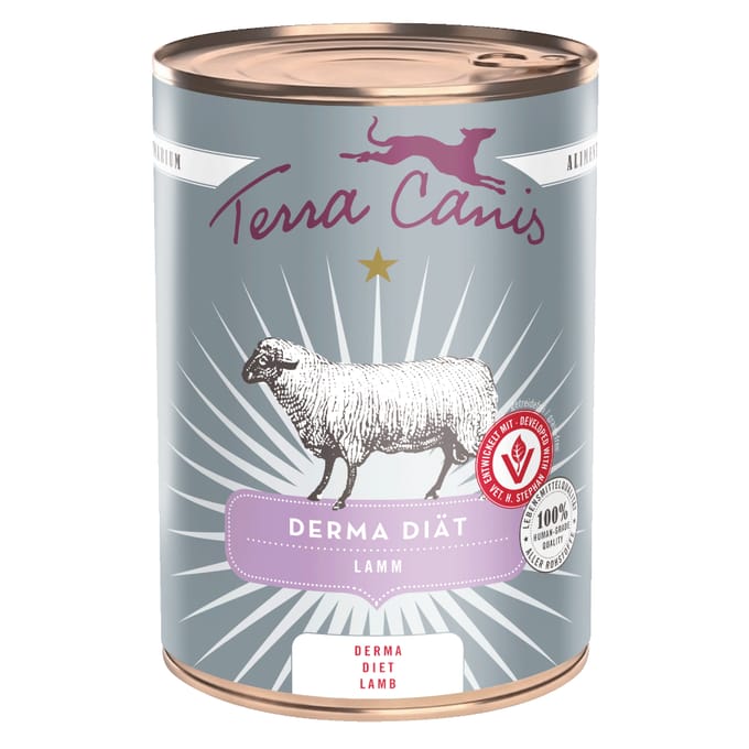 Sparpaket 12x400g Lamm Terra Canis Derma Hundefutter nass