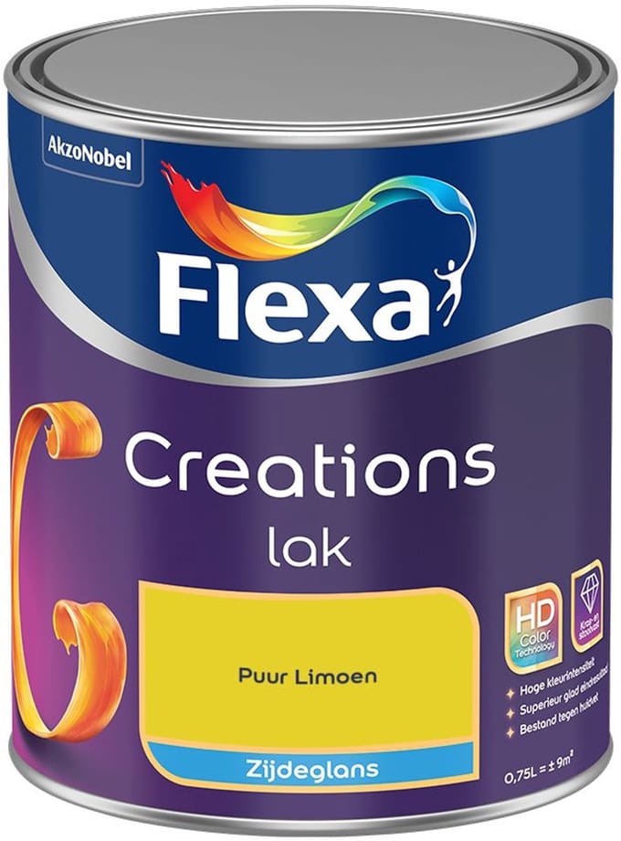 Flexa - Creations Lak Zijdeglans - Puur Limoen - Mengverf - 750 Ml