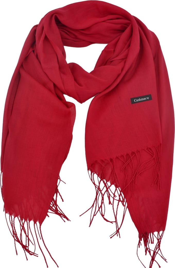Pashmina Sjaal - Donkerrood | Polyester | 180 x 70 cm | Fashion Favorite