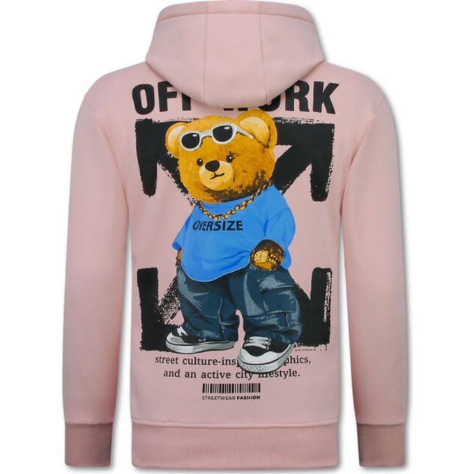 Oversized Hoodie Heren met Capuchon - Off Work - Dik Geweven - 5989 - Roze