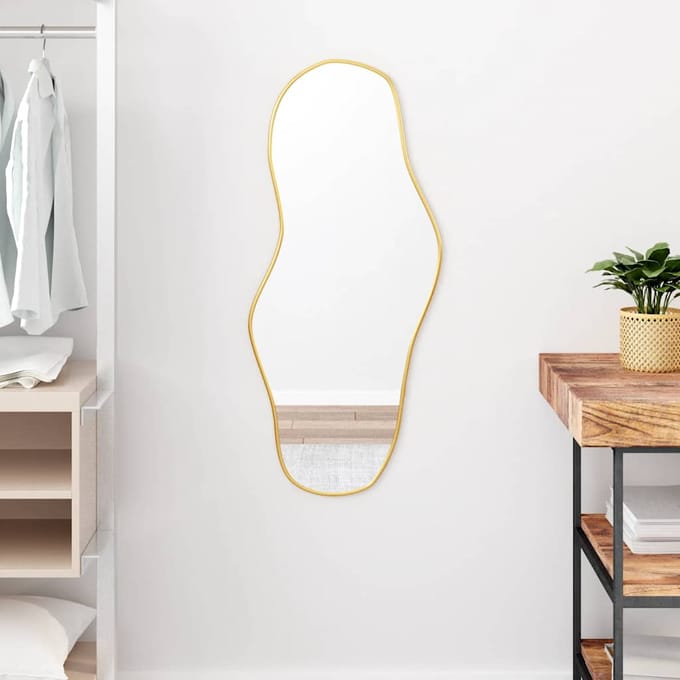 vidaXL - Wandspiegel - 90x40 - cm - goudkleurig
