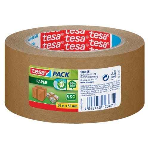 Verpakkingstape tesapack® papier ecoLogo® 50mx50mm bruin