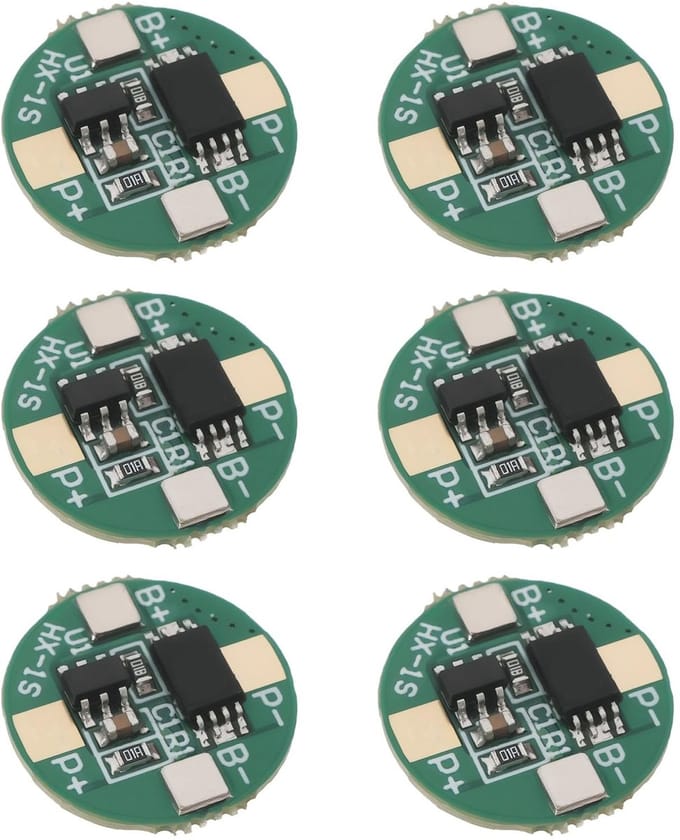 Dailygoods - Set van 6 PCM BMS Batterij Bescherming Boards voor 18650 Batterijen