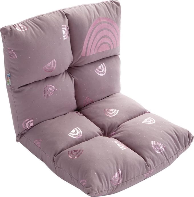 howa 2 in 1 Kinderfauteuil + Kinderlounger - 6-voudig verstelbare rugleuning "rainbow" roze 86011