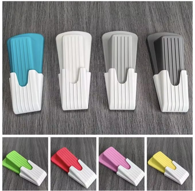 Siliconen Deurstopper met Houder – Blauw – Zelfklevend – 1 Stuk - H2.4
