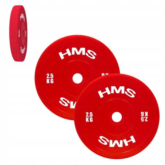HMS TPP02 Rode Olympische Bumper Schijven 2 x 2.5 kg