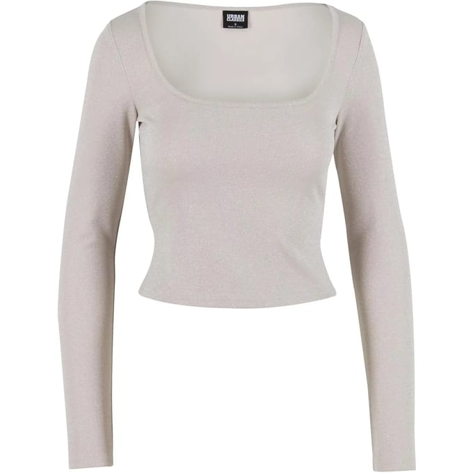 Urban Classics - Glitter Square Neck Crop top - 5XL - Creme