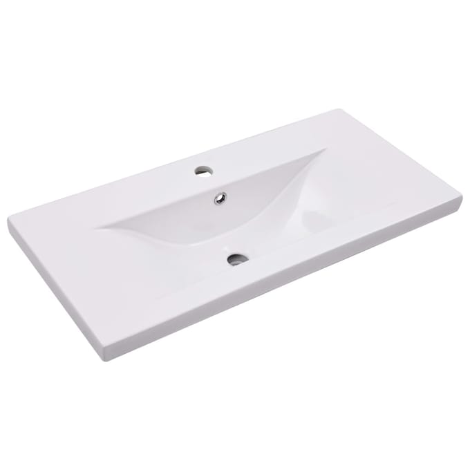 vidaXL - Inbouwwastafel - 81x39,5x18,5 - cm - keramiek - wit