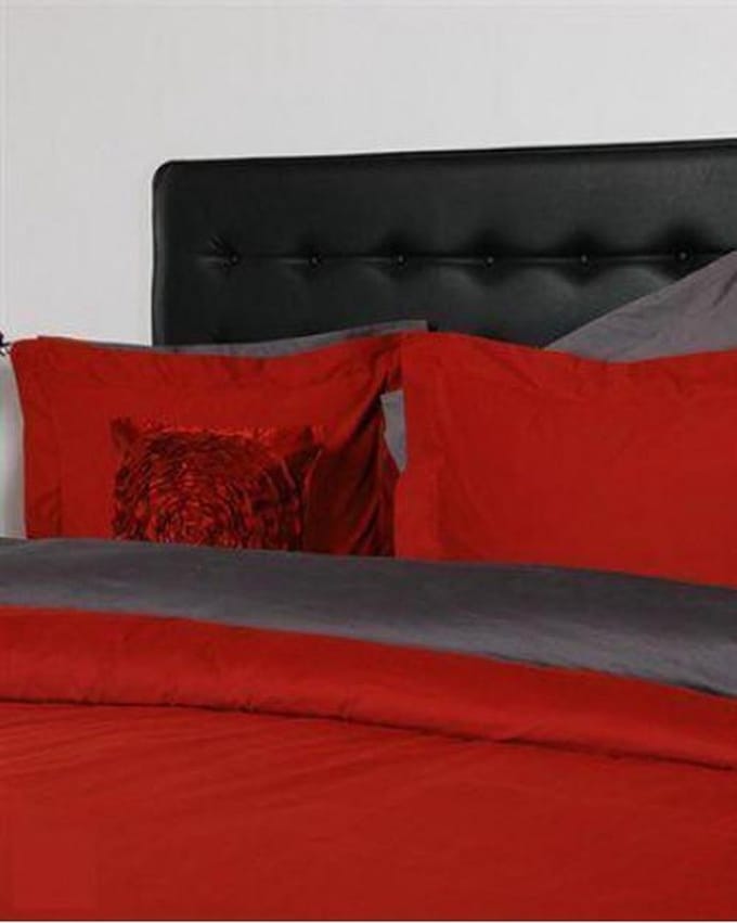 HnL Refined dekbedovertrek Peach Twill Red 155x220cm + 80x80cm