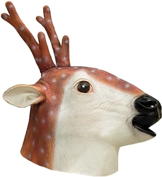 Dieren verkleed masker hert - latex - volwassenen - dierenkop - carnaval