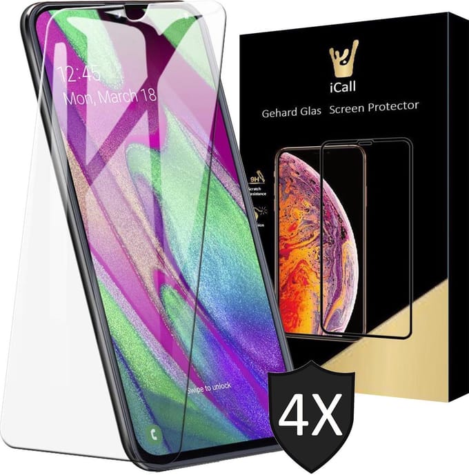 Screenprotector geschikt voor Samsung Galaxy A40 - 4x Glas Screen Protector
