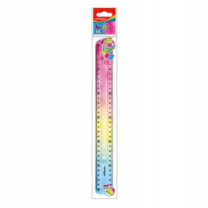 Flexibele Liniaal Keyroad 30 cm Regenboog - Verschillende Kleuren