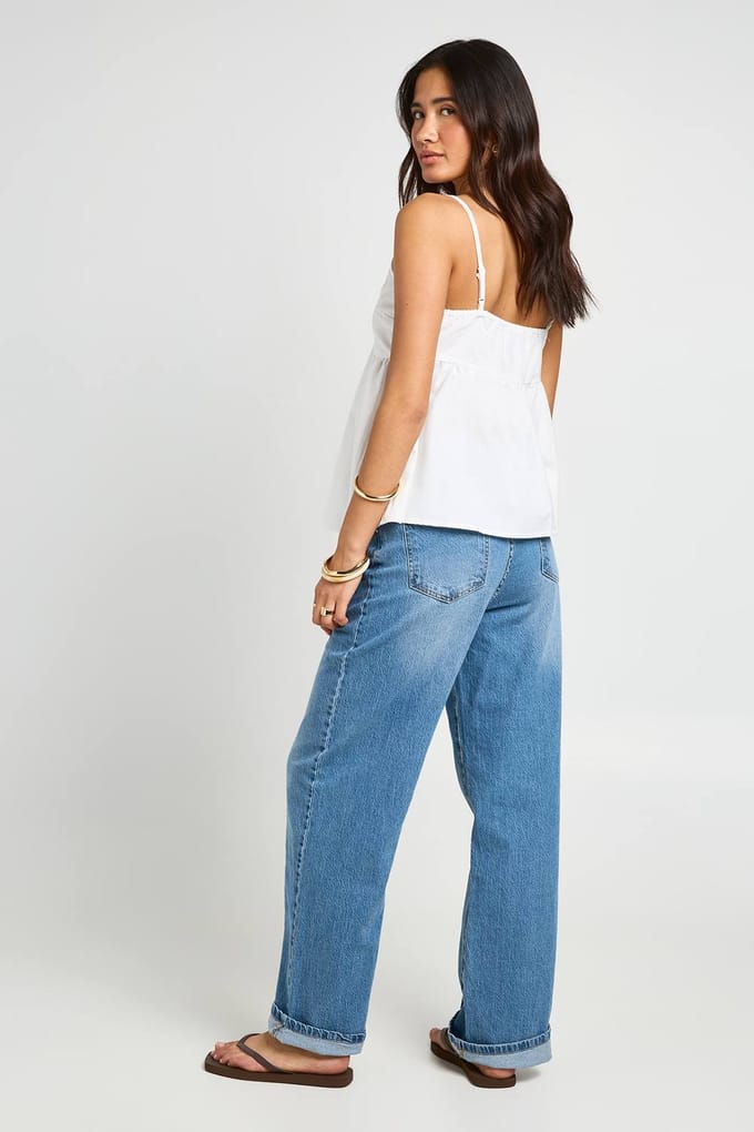 boohoo Dames Linnen Look Cami Top | Ecru | Maat: 40
