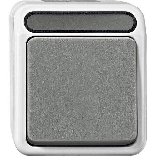 Merten MEG3156-8029 AquaStar Compleet Knop spatwaterdicht Lichtgrijs 1 stuks 1 stuk(s)