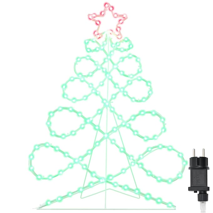 vidaXL - Licht - in - de - vorm - van - een - kerstboom - Multikleur - 80 - x - 56 - cm - PVC