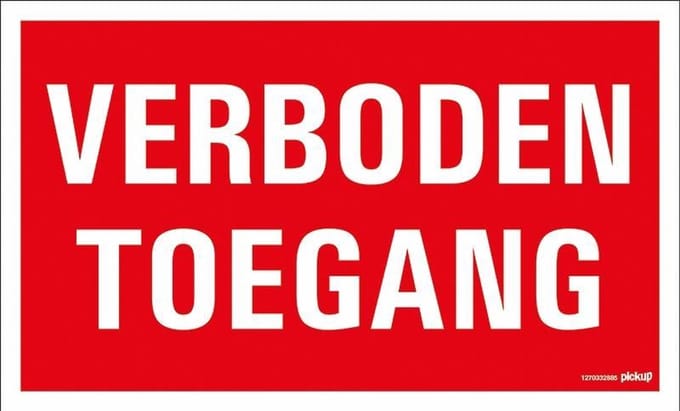 Pickup bord 33x22 cm - Verboden toegang