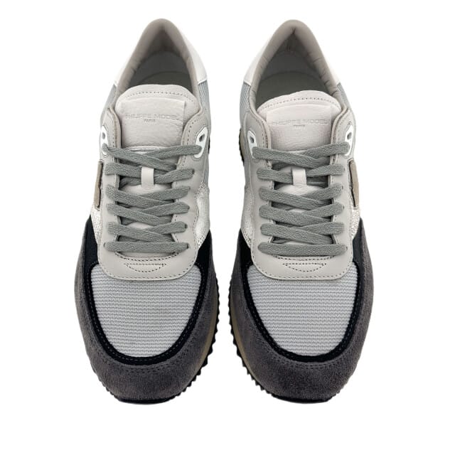 Philippe Model Blville Low Man Sneakers - Leer - Heren - Grijs - Maat 43