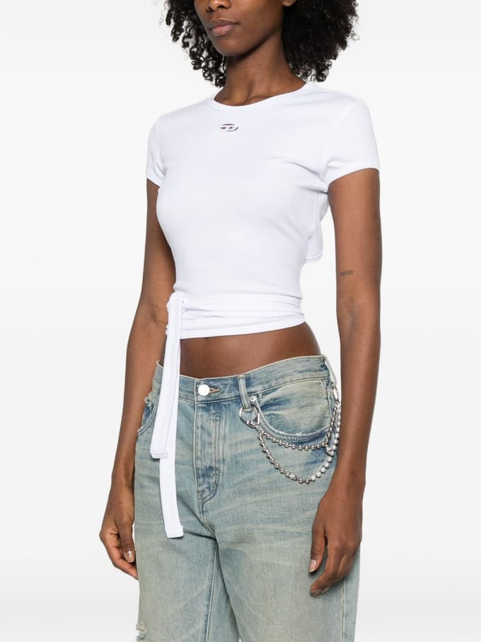 Diesel T-shirt geknoopt witte vrouw