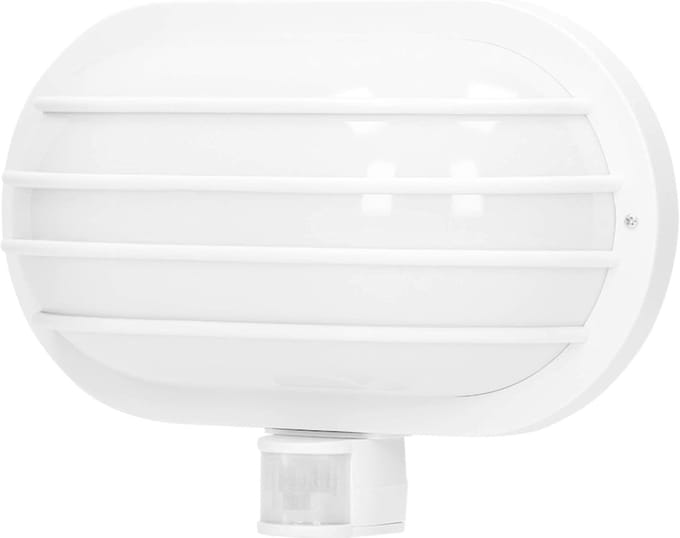 Witte Buitenlamp met Bewegingsmelder E27 Fitting IP44 Waterdicht