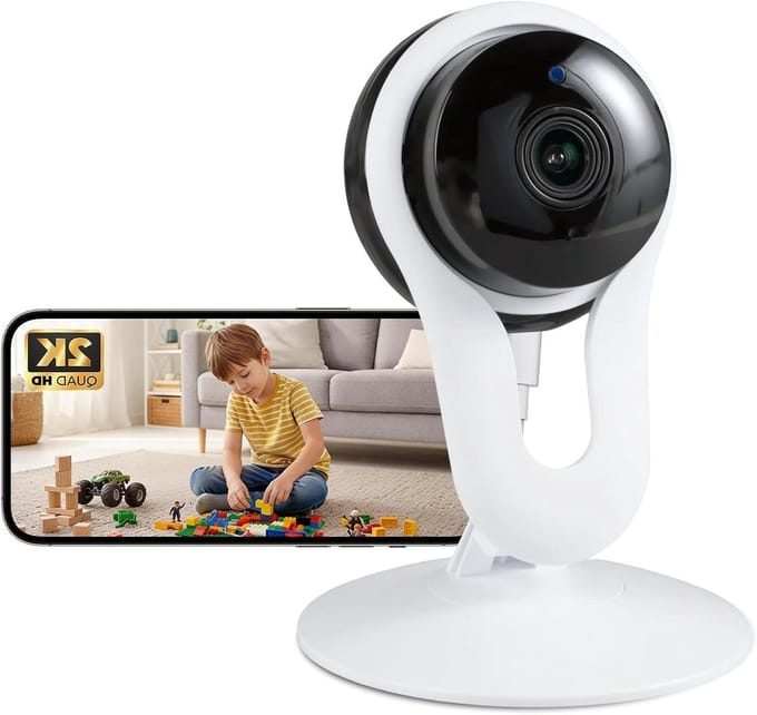 Binnencamera - Thuiscamera Babycamera - Huisdier Bewaking - 2K Helder Zicht - N.v.t. - Wit