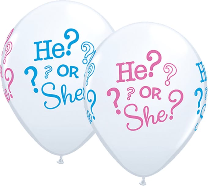 Ballonnen He Or She? - Gender Reveal - 5 stuks