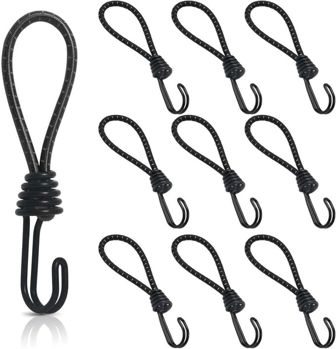 10 Stuks Dekzeilspanner 16 cm Zwart Rubberen Spanner voor Dekzeilen, Netten, Spandoeken