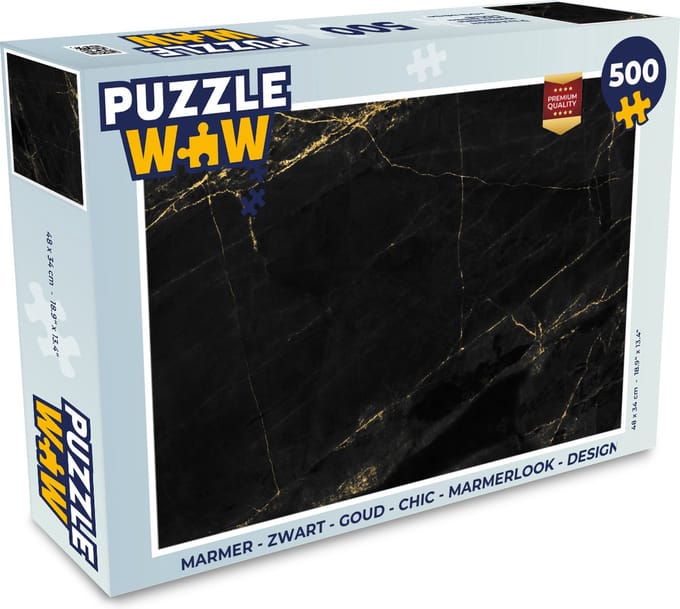 Puzzel Marmer look - Luxe - Zwart - Goud - Legpuzzel - Puzzel 500 stukjes