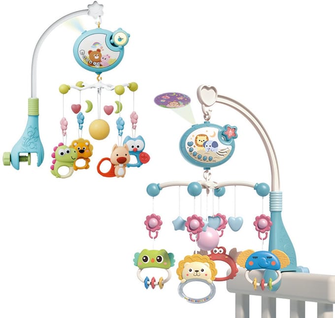Cuhostki-1Slaaphulp-Baby-Speelgoed-Geel-Standaard-Roterend-Bijtring-Rammelaar