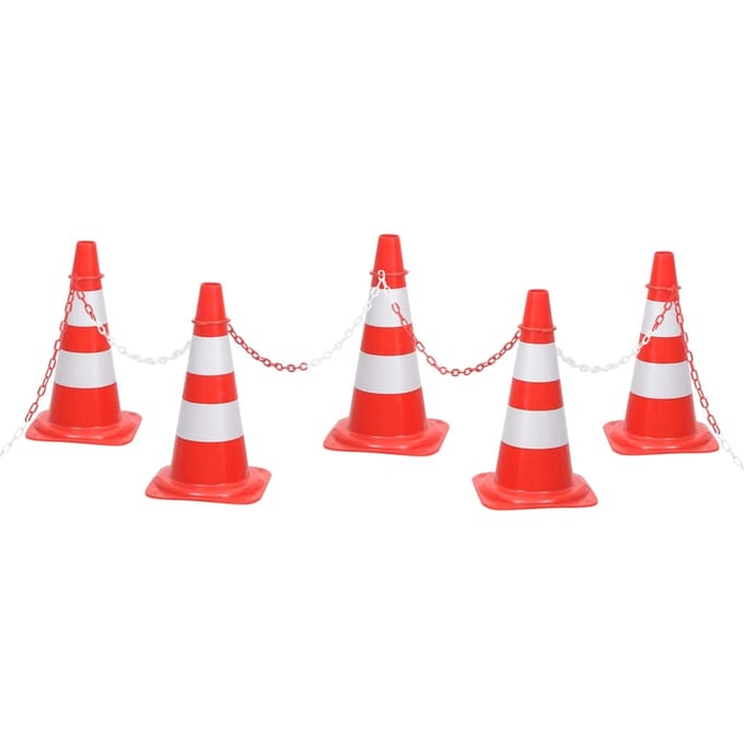 vidaXL - Kegelset - met - ketting - 10 - m - rood - en - wit