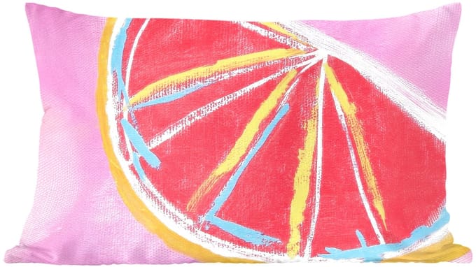 Sierkussens - Kussentjes Woonkamer - 50x30 cm - Grapefruit - Geschilderd - Roze - Strepen