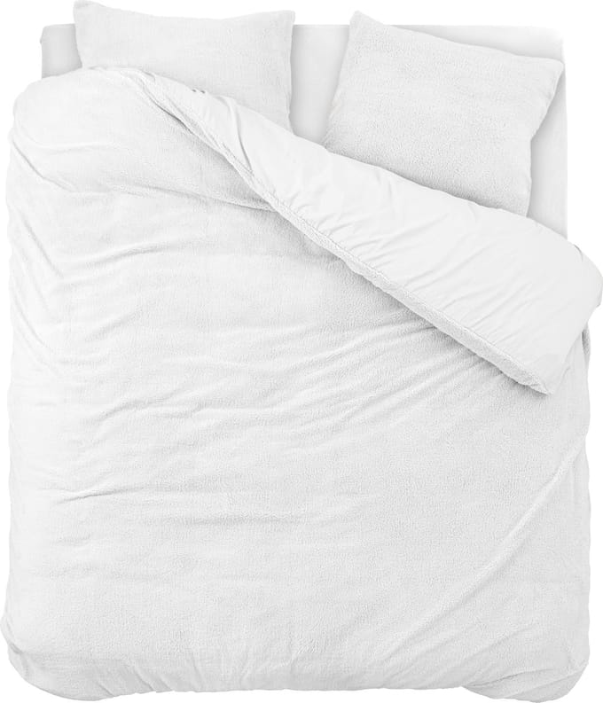 Sleeptime Teddy Katoen Dekbedovertrek - 200X200/220 + 2 x kussenslopen 60x70 - Wit