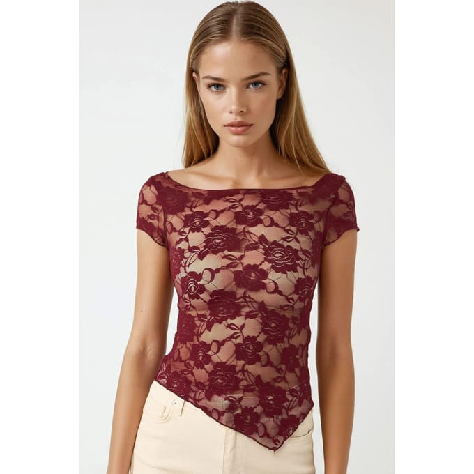 Floral Lace Crop Top Pika Collectie