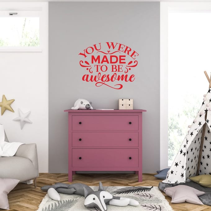 Muursticker - You Were Made To Be Awesome - 40,6 x 51,8 - Rood