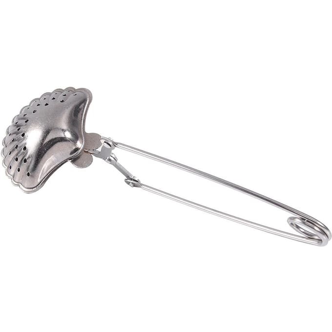 Schattige Roestvrijstalen Losse Thee Infuser Blad Zeef Filter Diffuser Kruiden Specerijen Schelp Knijper gray