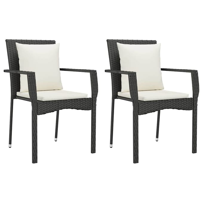 vidaXL - 7-delige - Tuinset - met - kussens - poly - rattan - zwart