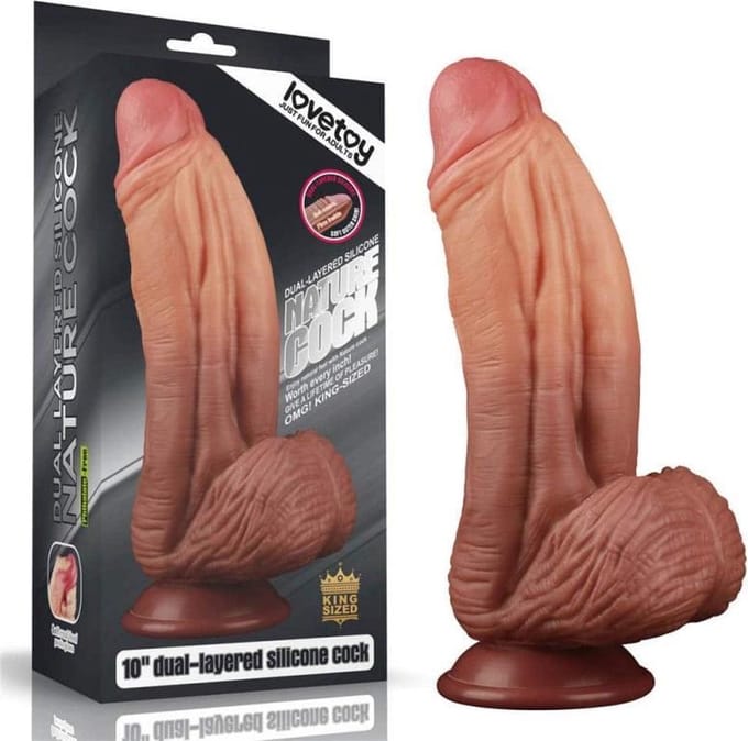 25 cm dubbellaags platina siliconen lul
