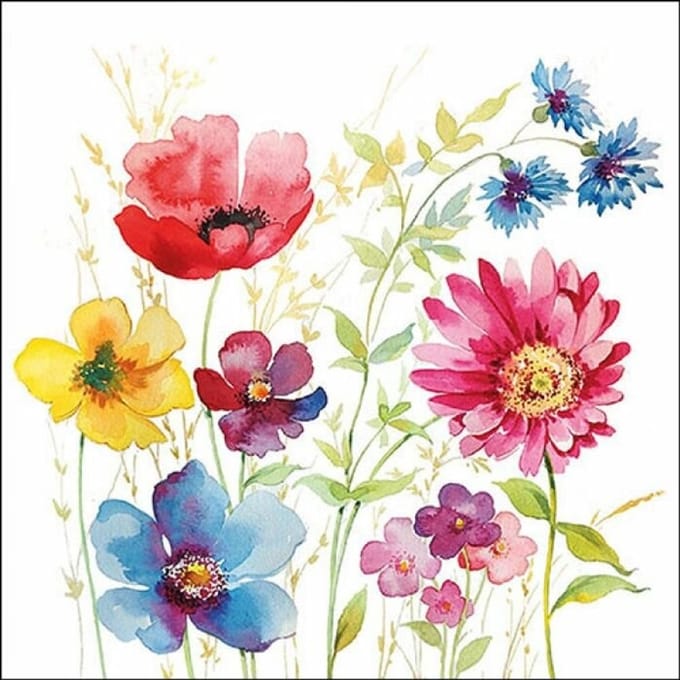 Ambiente - Lunch servetten - Aquarell Meadow