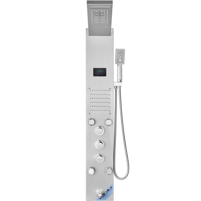 Colonne de Panneau de Douche 6 Modes Hydroélectricité LED Acier Inoxydable