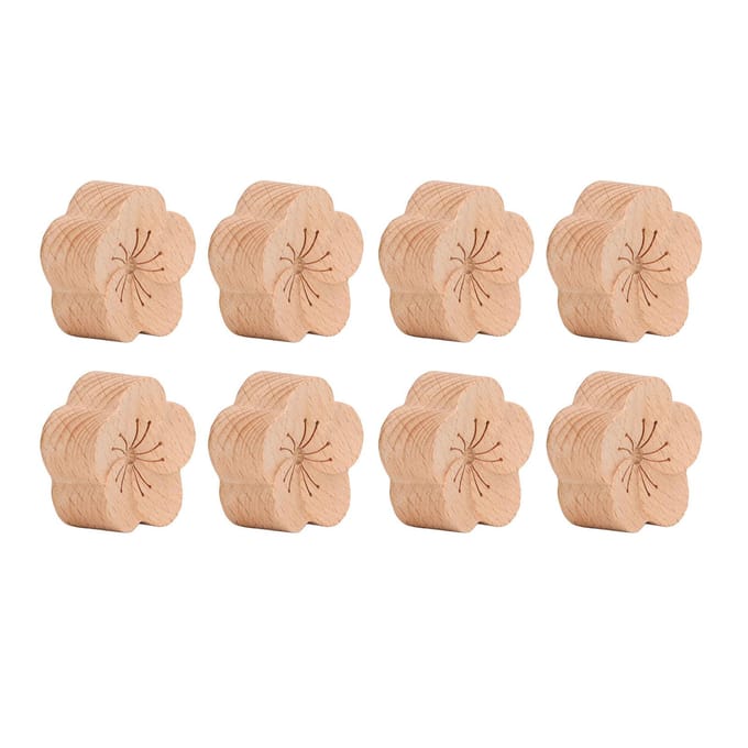 8 Stuks Essentiële Olie Auto Diffuser Pruimenbloem Vorm Natuurlijk Klein Compact Beukenhout Aroma Auto beige