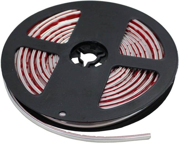 Zelfklevende chroomstrip voor auto en voertuigen - 4mm breed en 5 meter lang