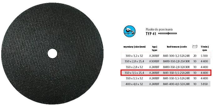 Inco Flex Serie - Doorslijpschijf - 350mm - Metaal - Elektrokorund
