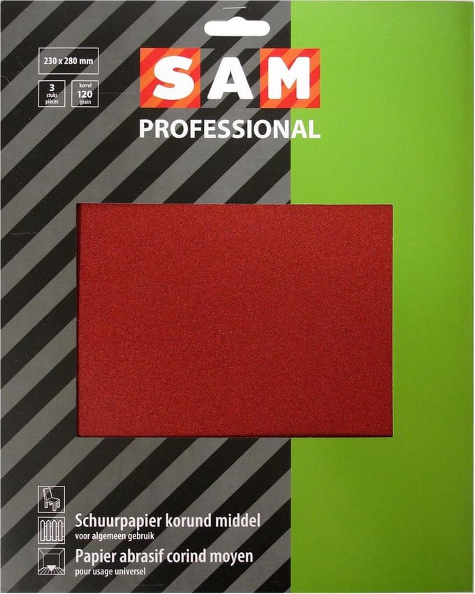Sam Schuurpapier Droog P120 3 Stuks