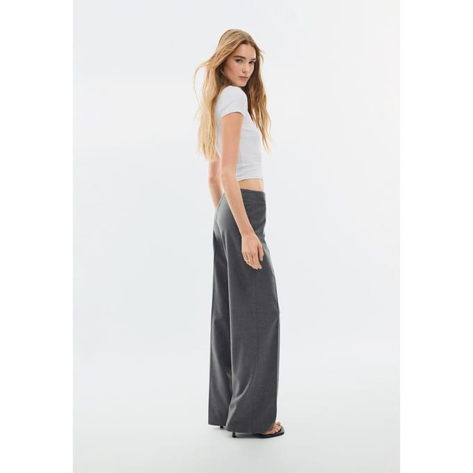 Stradivarius Slim fit broek in recht model  Donkergrijs 36
